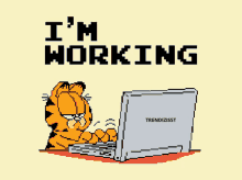 Garfield working